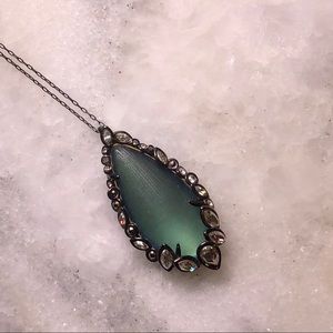 Alexis Bittar Green Blue Teal Gunmetal Necklace